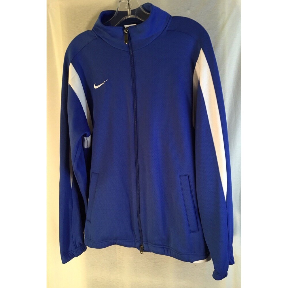 Nike Women's Dri-Fit Blue Work-Out Running Full Zip Jacket Size Small  Mock Neck